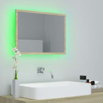 Led-Badespeil Sonoma Eik 60X8,5X37 Cm Akryl
