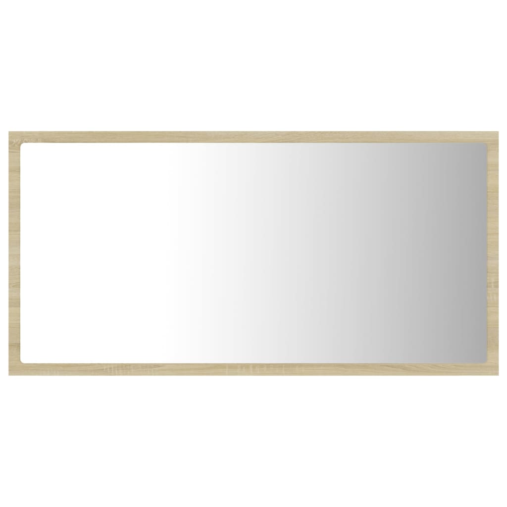 Led-Badespeil Sonoma Eik 80X8,5X37 Cm Akryl