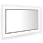 Led-Badespeil Betonggrå 80X8,5X37 Cm Akryl