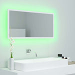 Baderomsspeil Led Hvit 90X8,5X37 Cm Akryl