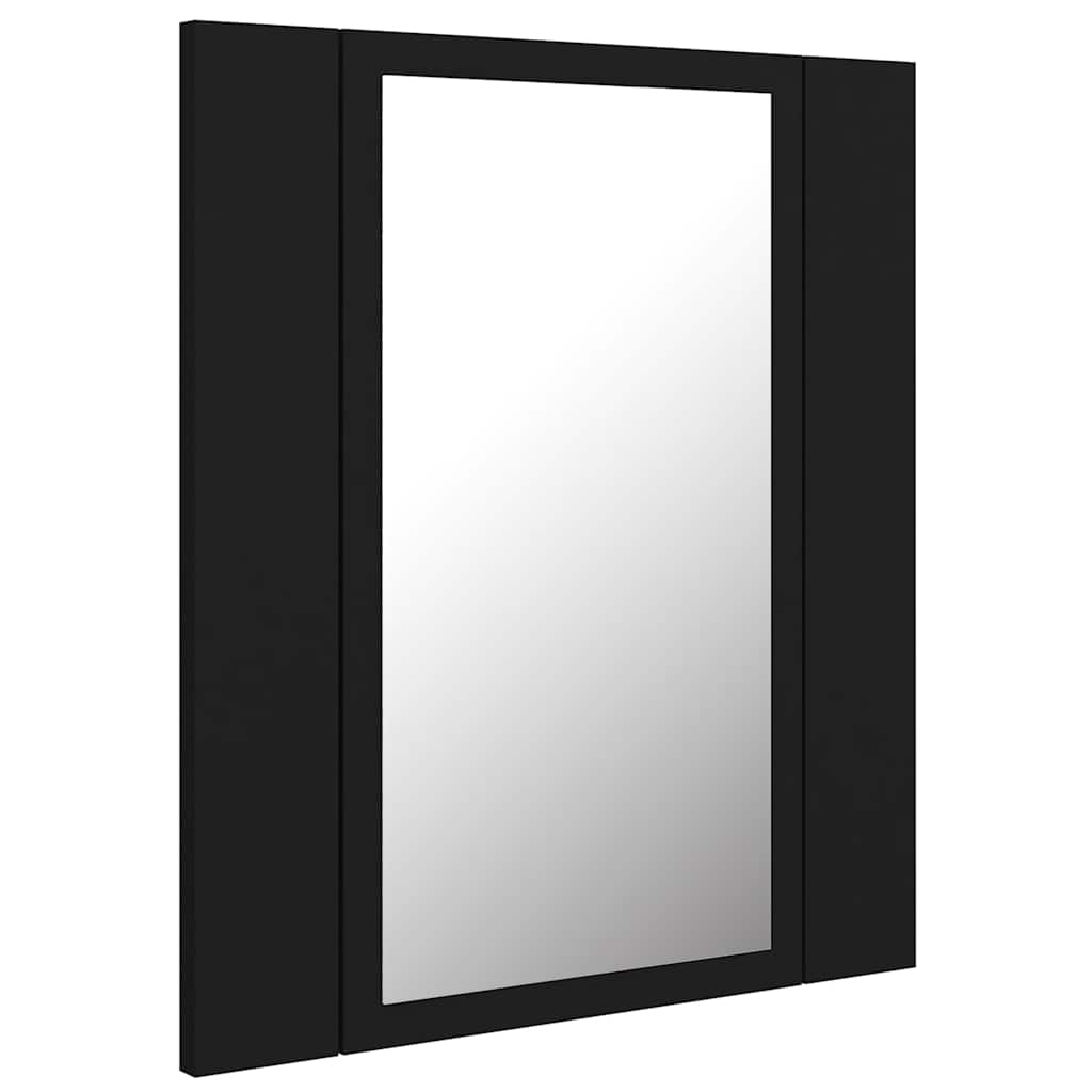 Led-Speilskap Til Baderom Svart 40X12X45 Cm Akryl