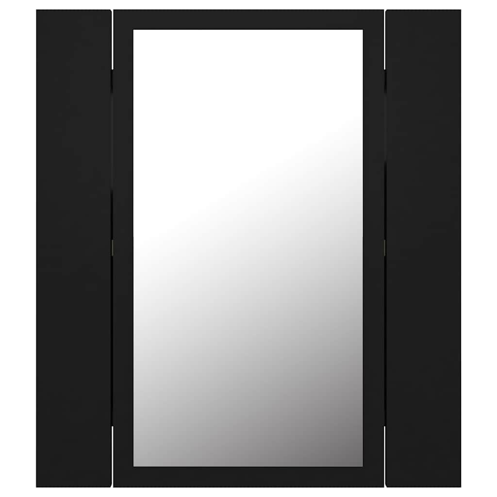 Led-Speilskap Til Baderom Svart 40X12X45 Cm Akryl