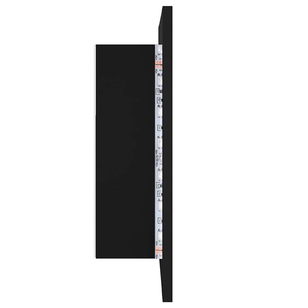 Led-Speilskap Til Baderom Svart 40X12X45 Cm Akryl