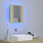 Led-Speilskap Til Baderom Sonoma Eik 40X12X45 Cm Akryl