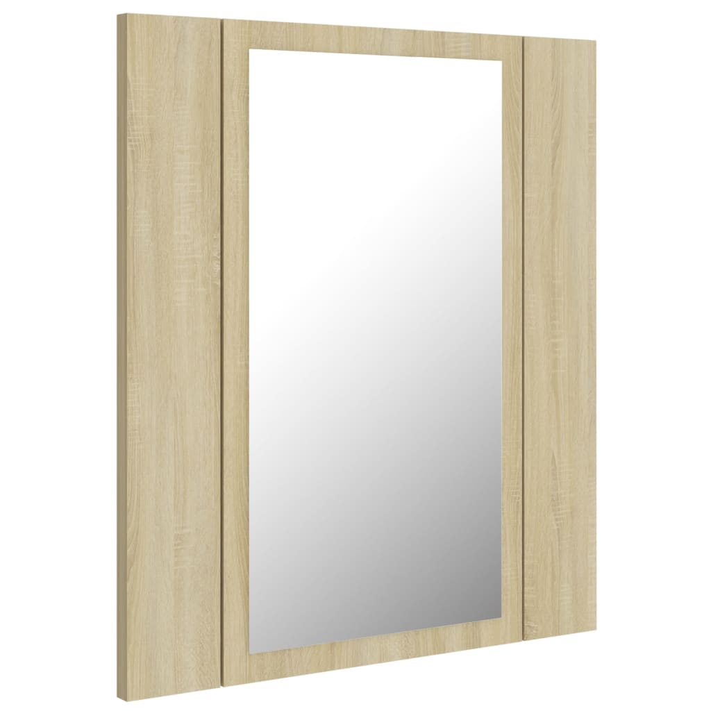Led-Speilskap Til Baderom Sonoma Eik 40X12X45 Cm Akryl