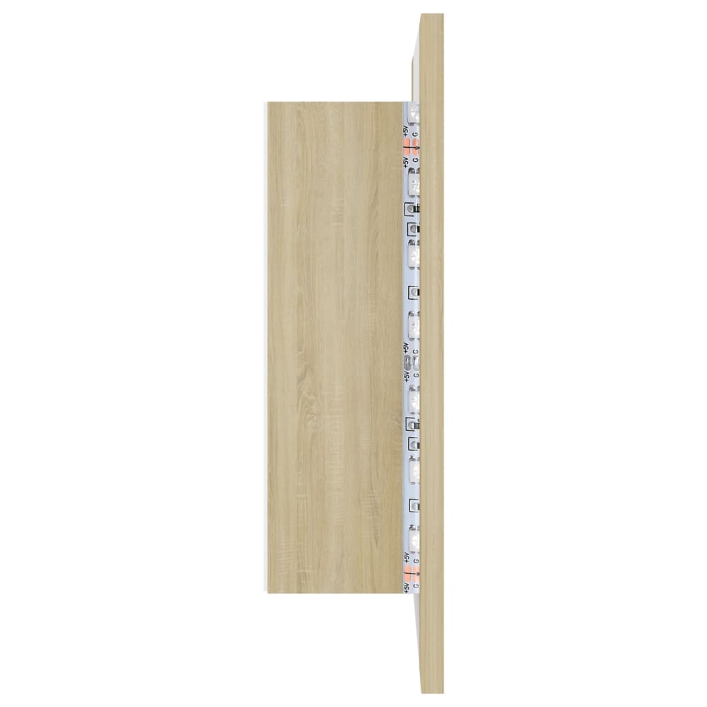 Led-Speilskap Til Baderom Sonoma Eik 40X12X45 Cm Akryl