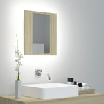 Led-Speilskap Til Baderom Sonoma Eik 40X12X45 Cm Akryl