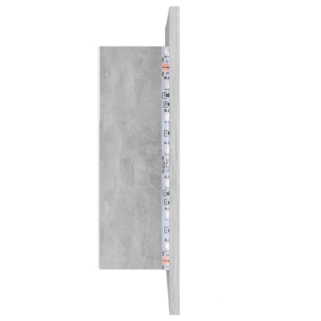 Led-Speilskap Til Baderom Betonggrå 40X12X45 Cm Akryl