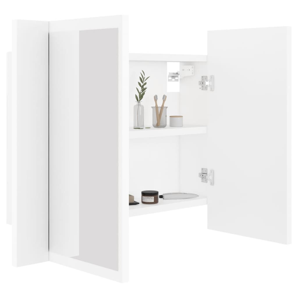 Led-Speilskap Hvit 60X12X45 Cm Akryl