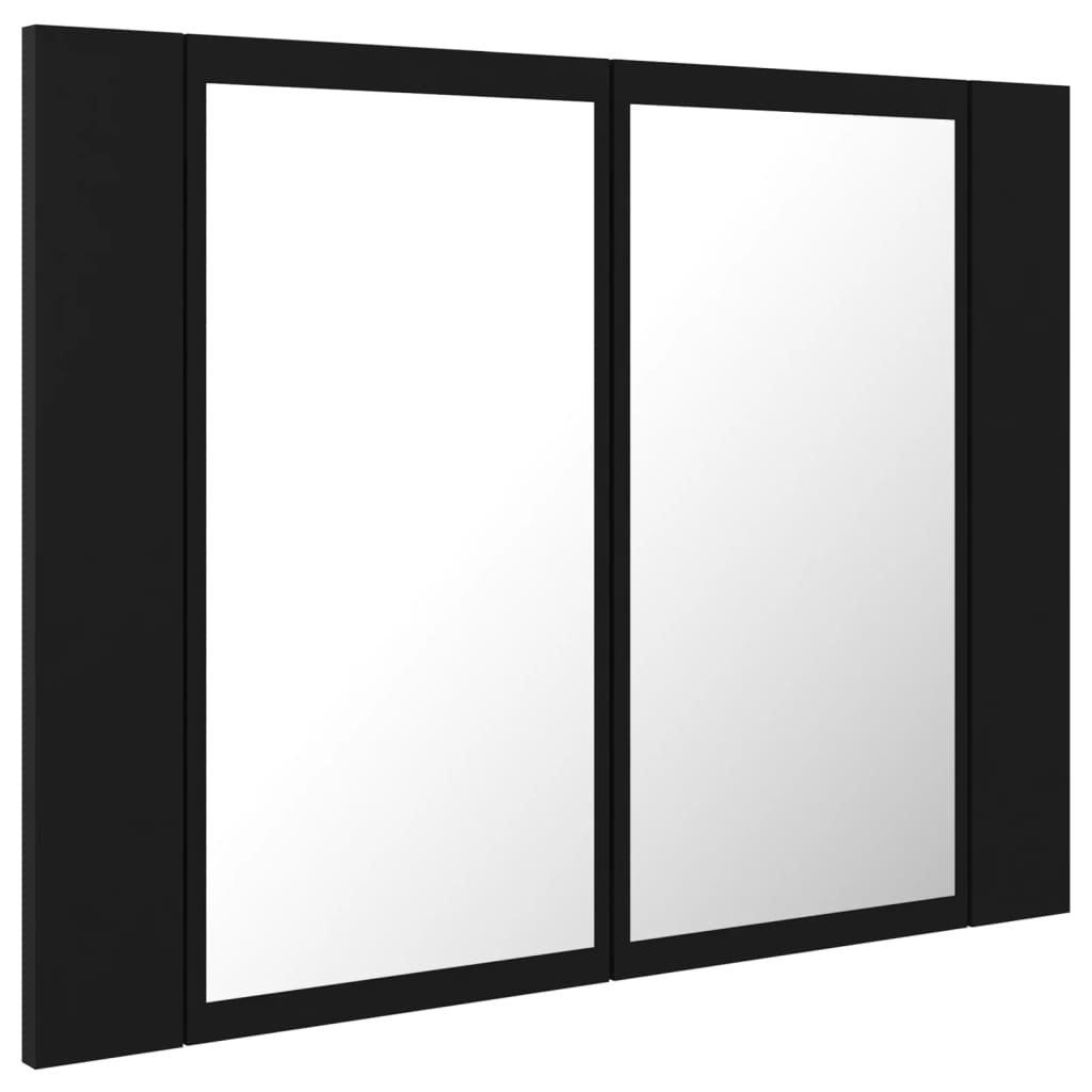 Led-Speilskap Svart 60X12X45 Cm Akryl