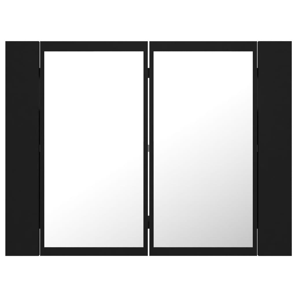 Led-Speilskap Svart 60X12X45 Cm Akryl