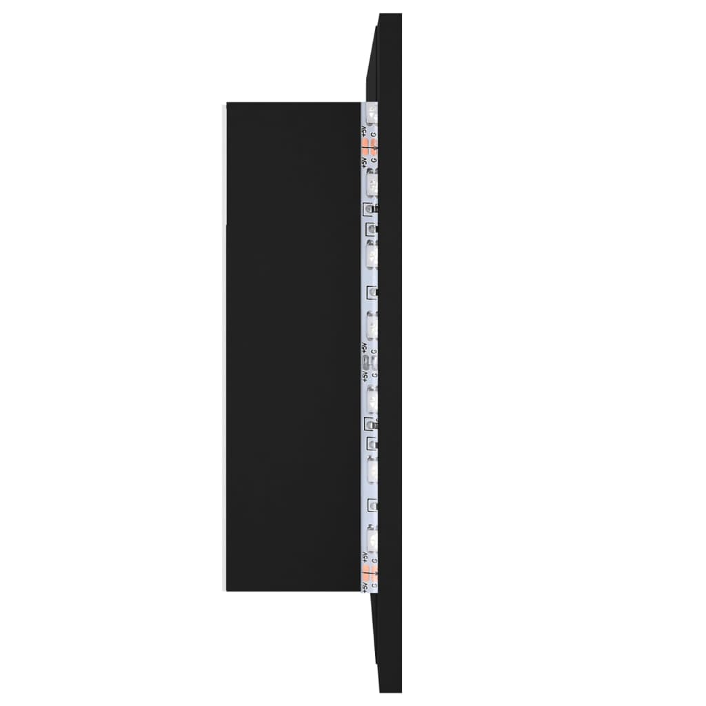 Led-Speilskap Svart 60X12X45 Cm Akryl