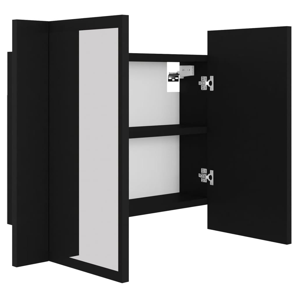 Led-Speilskap Svart 60X12X45 Cm Akryl