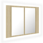 Led-Speilskap Sonoma Eik 60X12X45 Cm Akryl