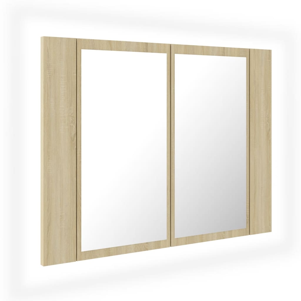 Led-Speilskap Sonoma Eik 60X12X45 Cm Akryl