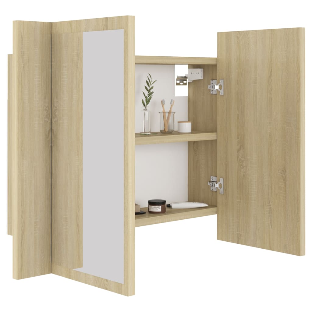 Led-Speilskap Sonoma Eik 60X12X45 Cm Akryl