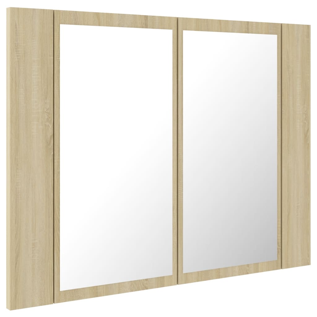 Led-Speilskap Sonoma Eik 60X12X45 Cm Akryl