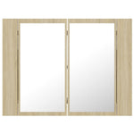 Led-Speilskap Sonoma Eik 60X12X45 Cm Akryl