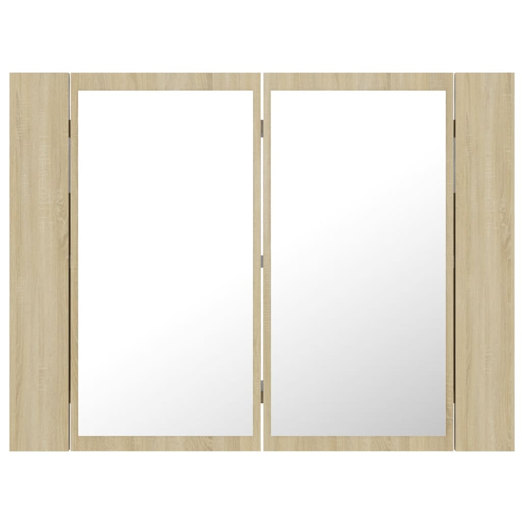 Led-Speilskap Sonoma Eik 60X12X45 Cm Akryl