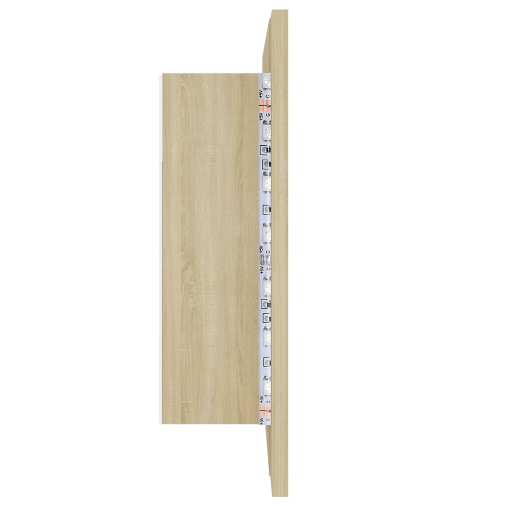 Led-Speilskap Sonoma Eik 60X12X45 Cm Akryl