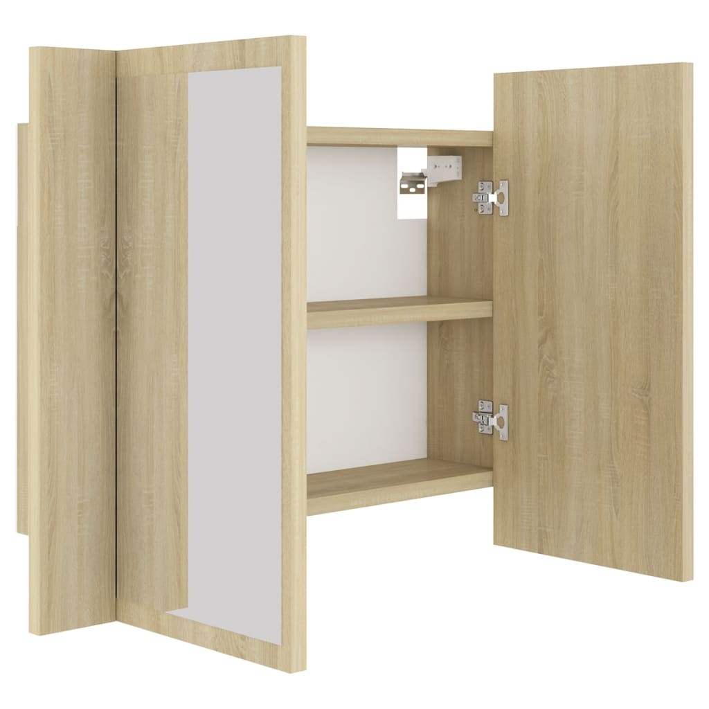 Led-Speilskap Sonoma Eik 60X12X45 Cm Akryl