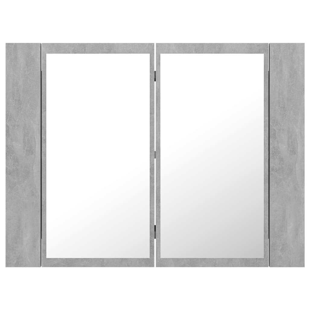Led-Speilskap Betonggrå 60X12X45 Cm Akryl
