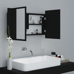 Led-Speilskap Svart 80X12X45 Cm Akryl