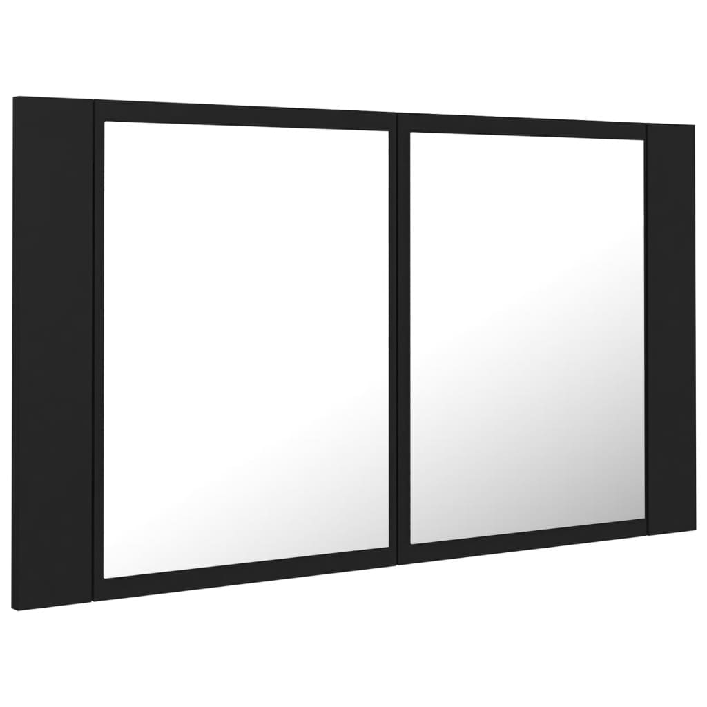 Led-Speilskap Svart 80X12X45 Cm Akryl