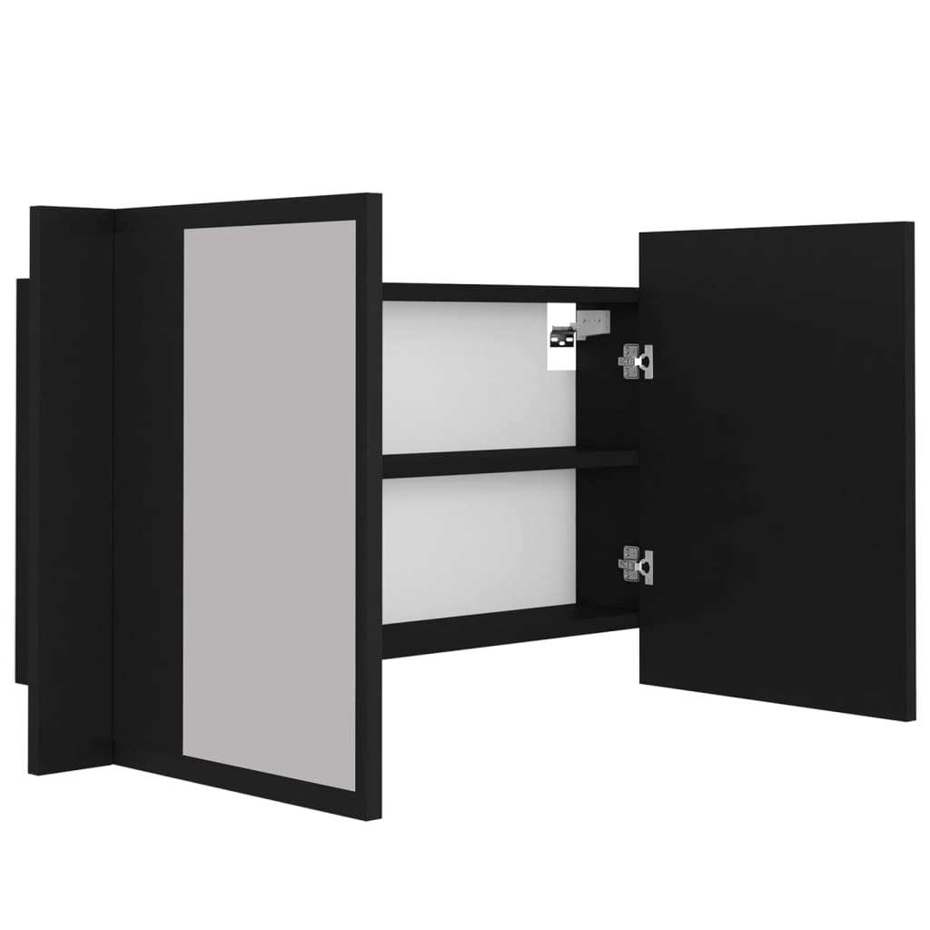 Led-Speilskap Svart 80X12X45 Cm Akryl