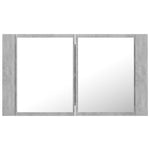 Led-Speilskap Betonggrå 80X12X45 Cm Akryl