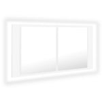 Led-Speilskap Til Baderom Hvit 90X12X45 Cm Akryl