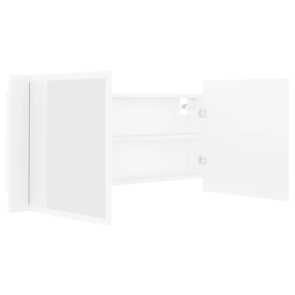 Led-Speilskap Til Baderom Hvit 100X12X45 Cm Akryl