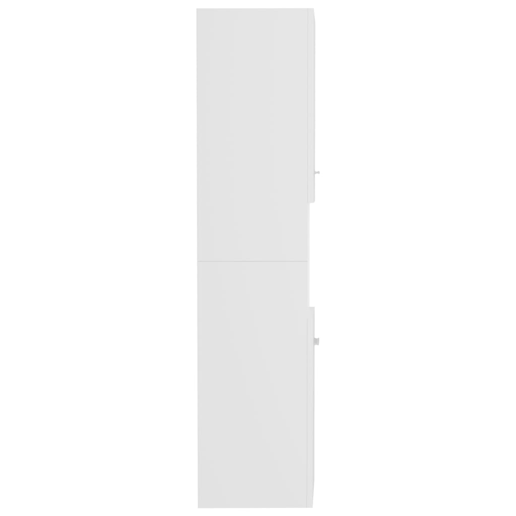 Baderomsskap Hvit 30X30X130 Cm Konstruert Tre