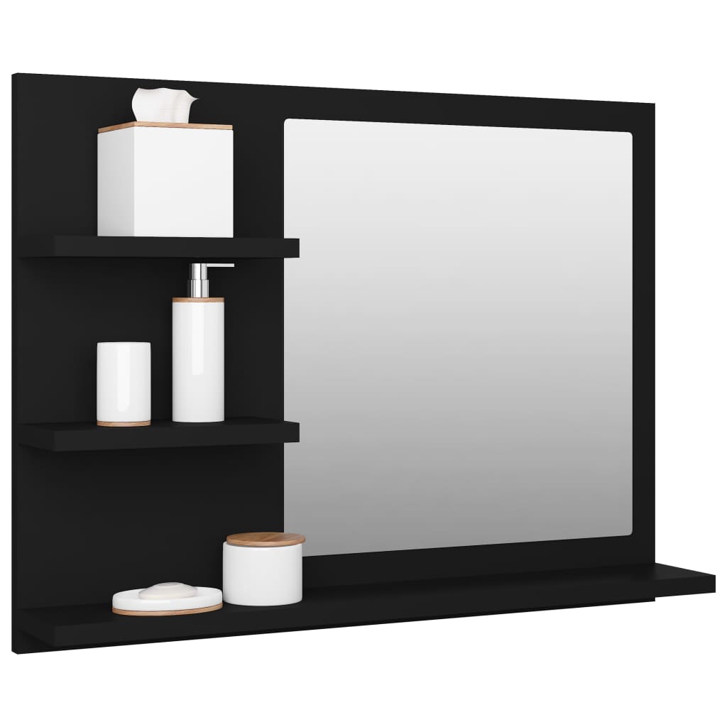 Baderomsspeil Svart 60X10,5X45 Cm Konstruert Tre