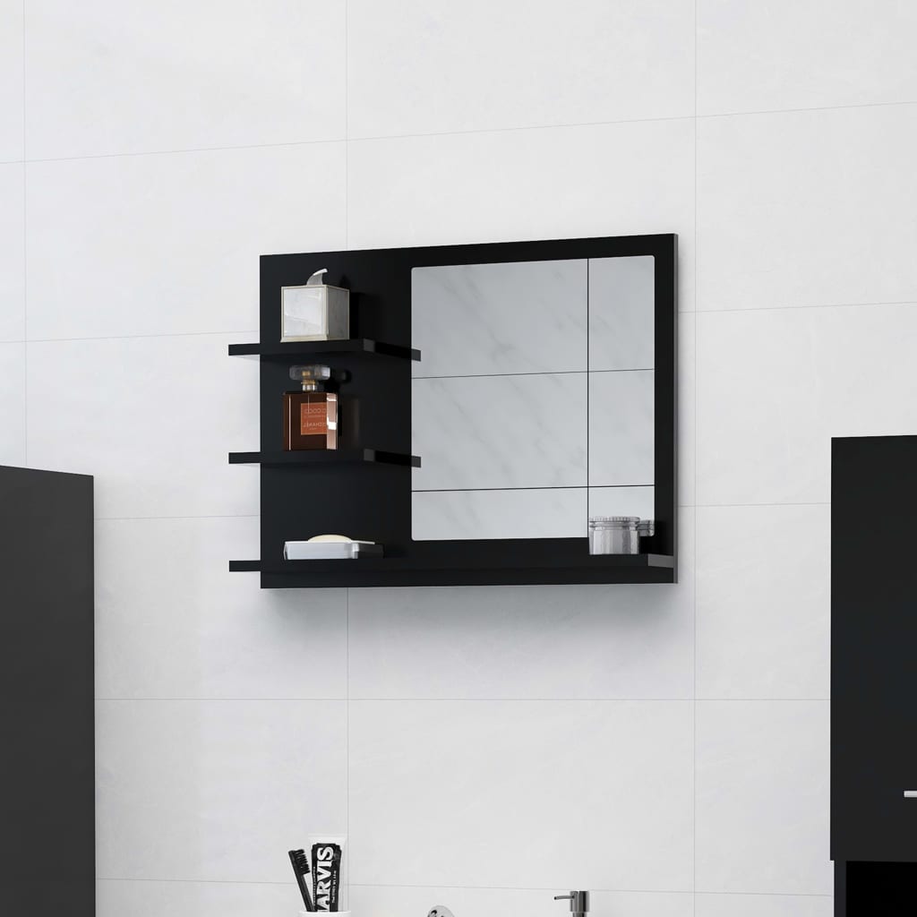 Baderomsspeil Svart 60X10,5X45 Cm Konstruert Tre