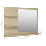 Baderomsspeil Sonoma Eik 60X10,5X45 Cm Konstruert Tre