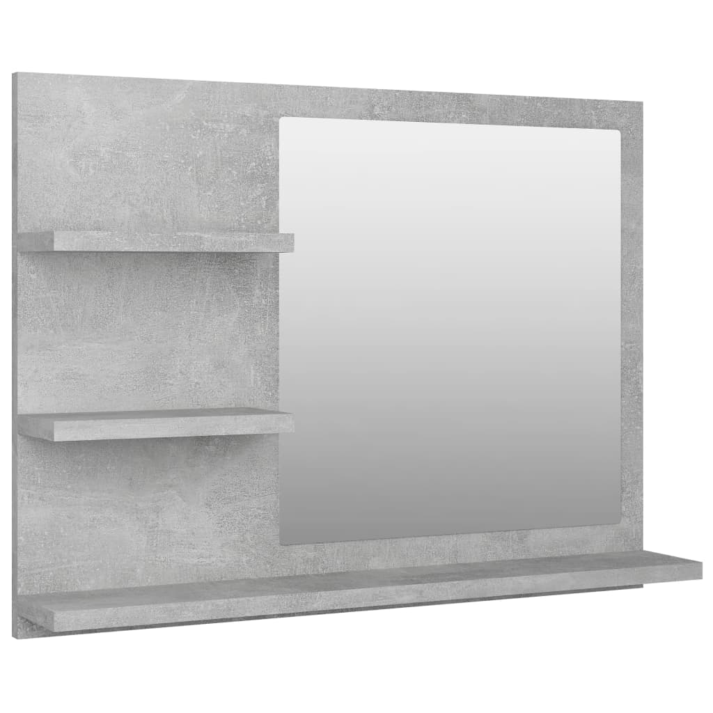 Baderomsspeil Betonggrå 60X10,5X45 Cm Konstruert Tre