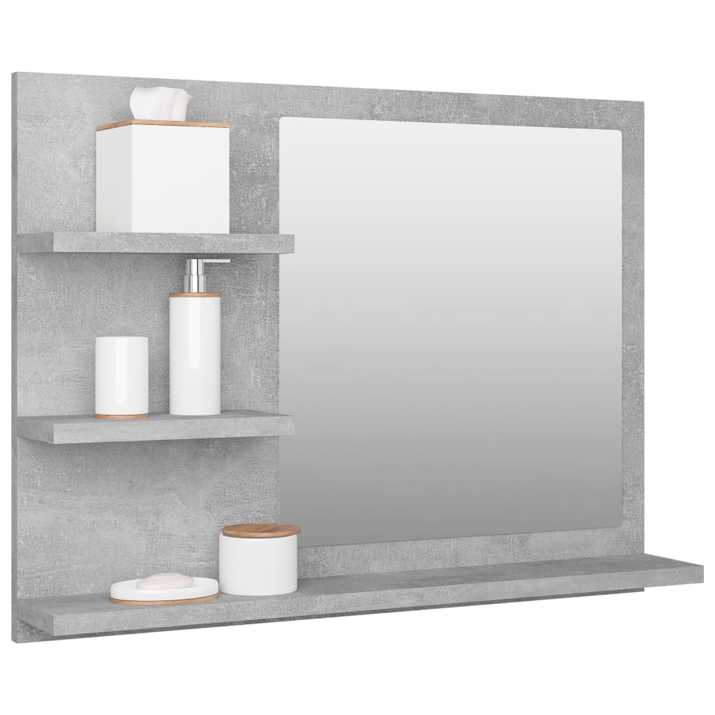 Baderomsspeil Betonggrå 60X10,5X45 Cm Konstruert Tre