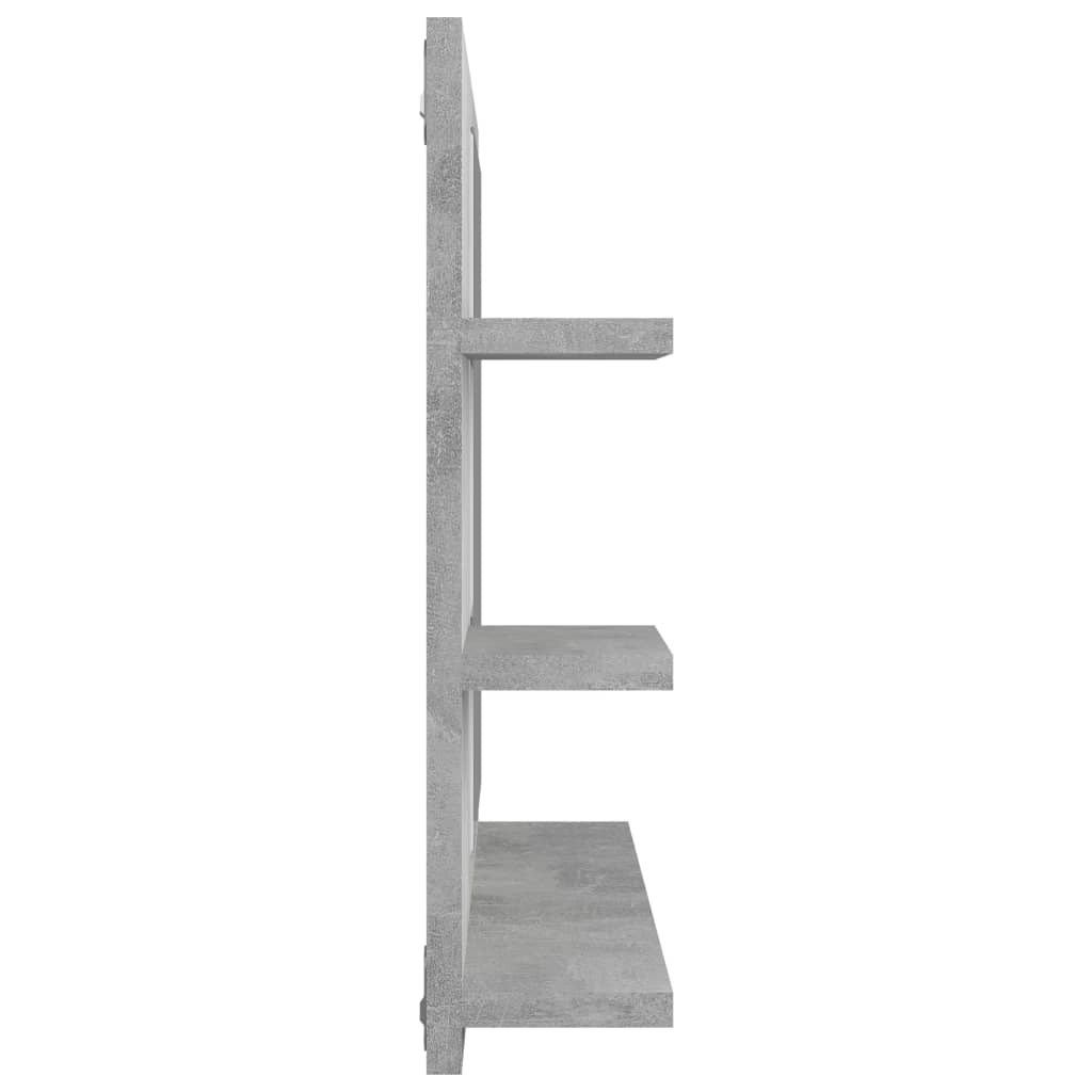 Baderomsspeil Betonggrå 60X10,5X45 Cm Konstruert Tre