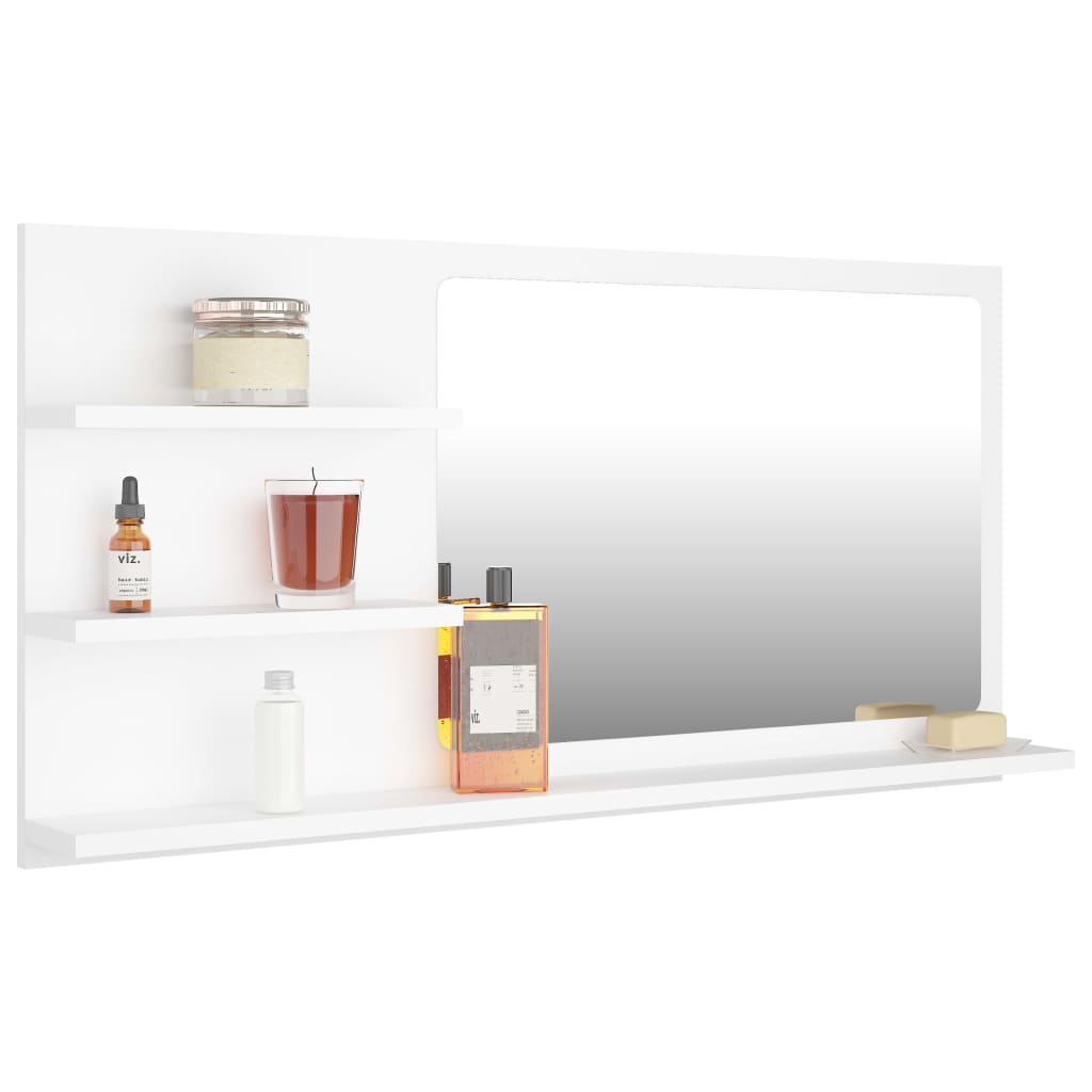 Baderomsspeil Hvit 90X10,5X45 Cm Konstruert Tre