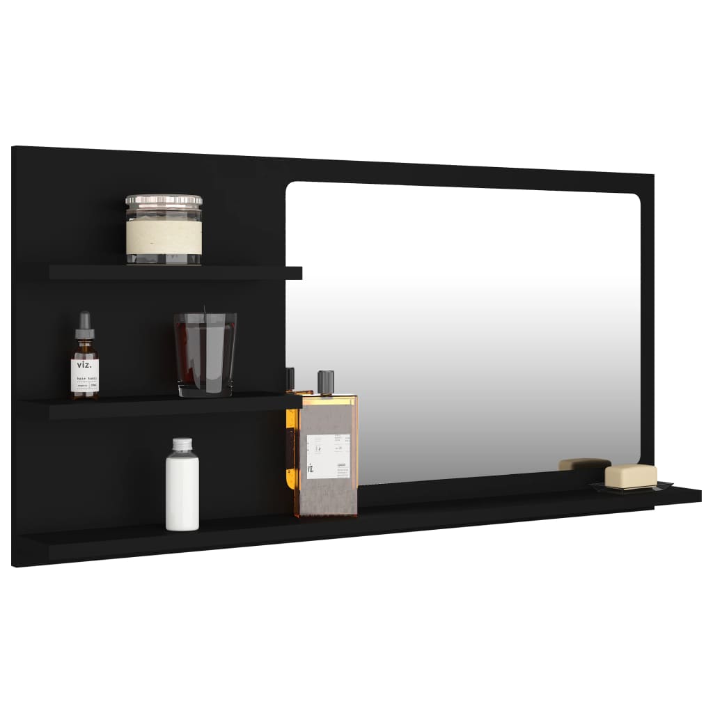 Baderomsspeil Svart 90X10,5X45 Cm Konstruert Tre