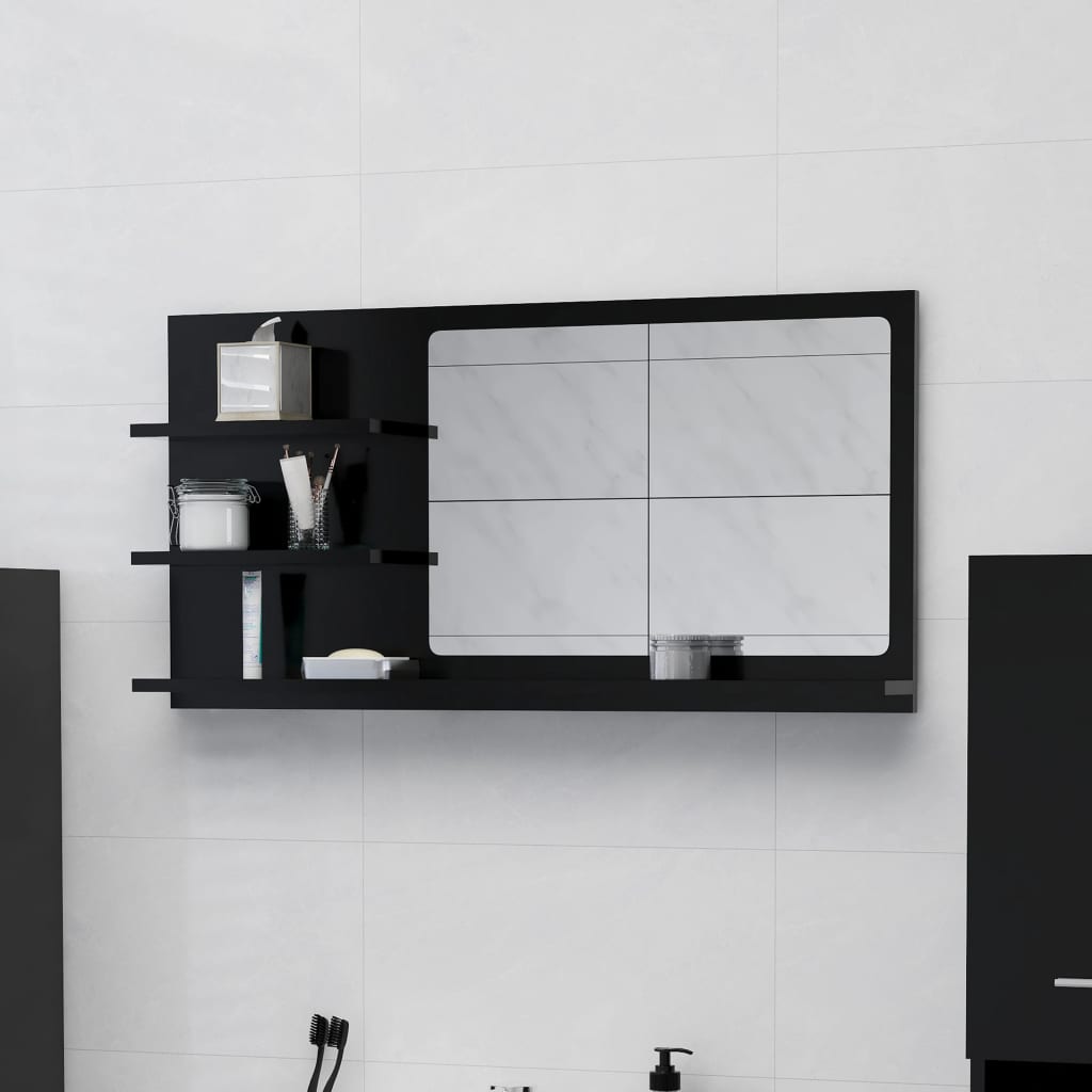 Baderomsspeil Svart 90X10,5X45 Cm Konstruert Tre