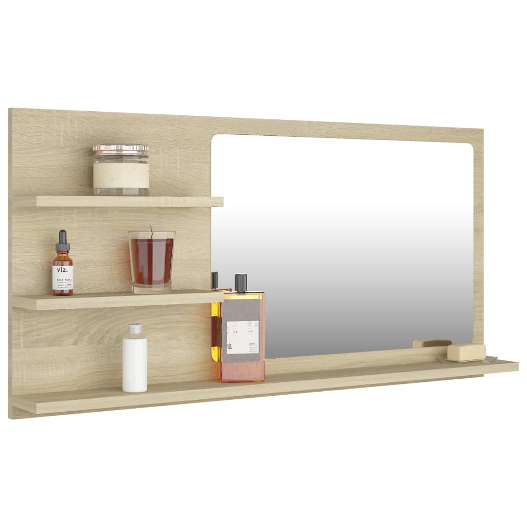Baderomsspeil Sonoma Eik 90X10,5X45 Cm Konstruert Tre
