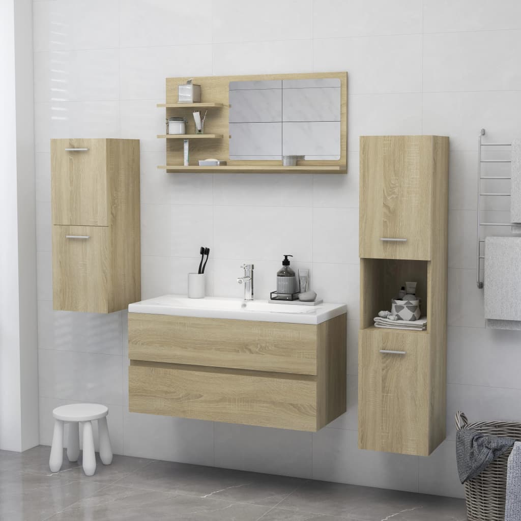 Baderomsspeil Sonoma Eik 90X10,5X45 Cm Konstruert Tre