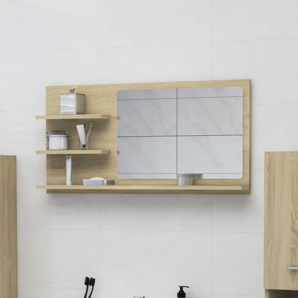 Baderomsspeil Sonoma Eik 90X10,5X45 Cm Konstruert Tre