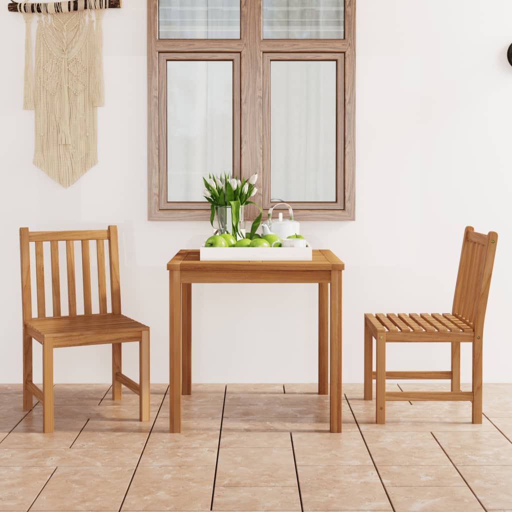 3-Delt Hagespisesett 80X80 Cm Heltre Teak