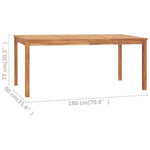 9-Delers Hagespisesett 180X90 Cm Heltre Teak