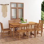 9-Delers Hagespisesett 180X90 Cm Heltre Teak