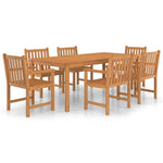 7-Delers Hagespisesett 200X100 Cm Heltre Teak