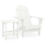 Adirondack Hagestol Med Bord Heltre Gran Hvit